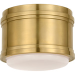 Marden Ceiling Flush Light - Antique Burnished Brass / White