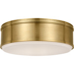 Marden Ceiling Flush Light - Antique Burnished Brass / White
