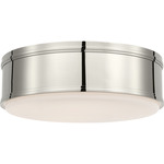 Marden Ceiling Flush Light - Polished Nickel / White