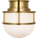 Martil Ceiling Flush Light - Antique Burnished Brass / White
