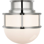 Martil Ceiling Flush Light - Polished Nickel / White
