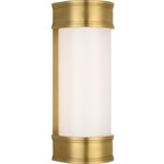 Marden Bathroom Vanity Light - Antique Burnished Brass / White