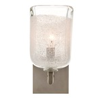 Clear Square Bubble Wall Sconce - Satin Nickel / Clear Bubble