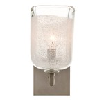 Bubble Square Elbow Wall Sconce - Satin Nickel / Clear Bubble