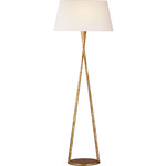 Cesta Floor Lamp - Gilded Iron / Linen