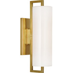 Bowen Bathroom Vanity Light - Hand-Rubbed Antique Brass / White