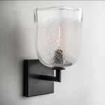 Bubble Square Elbow Wall Sconce - Dark Bronze / Clear Bubble