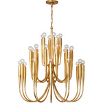 Acadia Chandelier - Antique Gold Leaf