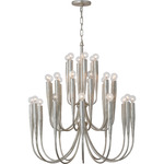 Acadia Chandelier - Burnished Silver Leaf