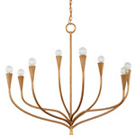 Marini Chandelier - Antique Gold Leaf