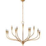 Marini Chandelier - Antique Gold Leaf