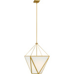 Lorino Tapered Pendant - Hand-Rubbed Antique Brass / White