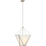 Lorino Tapered Pendant - Polished Nickel / White