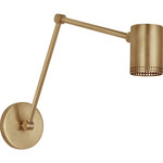 Precision Double Swing-arm Library Wall Light - Antique Burnished Brass / White