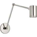Precision Double Swing-arm Library Wall Light - Polished Nickel / White