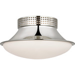 Precision Wide Bulb Ceiling Flush Light - Polished Nickel / White