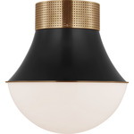 Precision Bulb Ceiling Flush Light - Antique Burnished Brass / Bronze / White