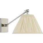 Wimberley Swing Arm Wall Light - Polished Nickel / Silk Pleated