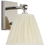 Wimberley Bedside Adjustable Wall Light - Polished Nickel / Silk Pleated