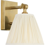 Wimberley Bedside Adjustable Wall Light - Soft Brass / Silk Pleated