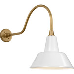 Academy Outdoor Flynn Bowers Shade Wall Light - Hand-Rubbed Antique Brass / White
