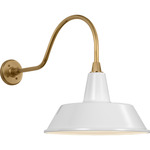 Academy Outdoor Flynn Bowers Shade Wall Light - Hand-Rubbed Antique Brass / White