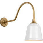 Academy Outdoor Flynn Small Rockhouse Shade Wall Light - Hand-Rubbed Antique Brass / White