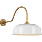Academy Outdoor Flynn Rockhouse Shade Wall Light - Hand-Rubbed Antique Brass / White