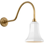 Academy Outdoor Flynn Savannah Shade Wall Light - Hand-Rubbed Antique Brass / White
