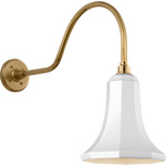 Academy Outdoor Flynn Savannah Shade Wall Light - Hand-Rubbed Antique Brass / White