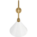 Academy Outdoor Angled Flynn Savannah Conical Wall Light - Hand-Rubbed Antique Brass / White