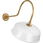 Academy Outdoor Angled Flynn Rockhouse Shade Wall Light - Hand-Rubbed Antique Brass / White