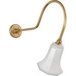 Academy Outdoor Angled Flynn Savannah Shade Wall Light - Hand-Rubbed Antique Brass / White