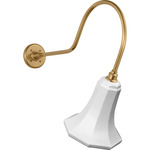 Academy Outdoor Angled Flynn Savannah Shade Wall Light - Hand-Rubbed Antique Brass / White