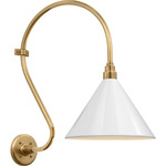 Academy Outdoor Larrabee Savannah Conical Wall Light - Hand-Rubbed Antique Brass / White