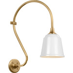 Academy Outdoor Larrabee Small Rockhouse Shade Wall Light - Hand-Rubbed Antique Brass / White