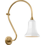 Academy Outdoor Larrabee Savannah Shade Wall Light - Hand-Rubbed Antique Brass / White