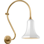 Academy Outdoor Larrabee Savannah Shade Wall Light - Hand-Rubbed Antique Brass / White