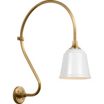 Academy Outdoor Larrabee Small Rockhouse Shade Wall Light - Hand-Rubbed Antique Brass / White