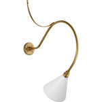 Academy Outdoor Anchor Larrabee Savannah Conical Wall Light - Hand-Rubbed Antique Brass / White