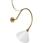 Academy Outdoor Anchor Larrabee Savannah Conical Wall Light - Hand-Rubbed Antique Brass / White