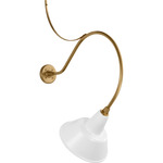 Academy Outdoor Anchored Larrabee Bowers Shade Wall Light - Hand-Rubbed Antique Brass / White