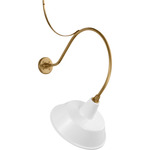 Academy Outdoor Anchored Larrabee Bowers Shade Wall Light - Hand-Rubbed Antique Brass / White