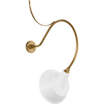 Academy Outdoor Anchor Larrabee Tilt Bowers Shade Wall Light - Hand-Rubbed Antique Brass / White
