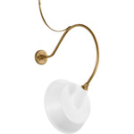 Academy Outdoor Anchor Larrabee Tilt Bowers Shade Wall Light - Hand-Rubbed Antique Brass / White