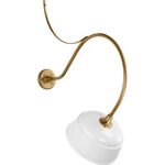 Academy Outdoor Anchored Larrabee Rockhouse Shade Wall Light - Hand-Rubbed Antique Brass / White