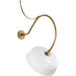 Academy Outdoor Anchored Larrabee Rockhouse Shade Wall Light - Hand-Rubbed Antique Brass / White