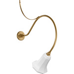 Academy Outdoor Anchored Larrabee Savannah Shade Wall Light - Hand-Rubbed Antique Brass / White