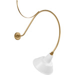 Academy Outdoor Anchored Larrabee 36in Bowers Wall Light - Hand-Rubbed Antique Brass / White