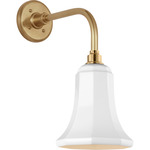 Academy Outdoor Rex Barn Savannah Shade Wall Light - Hand-Rubbed Antique Brass / White